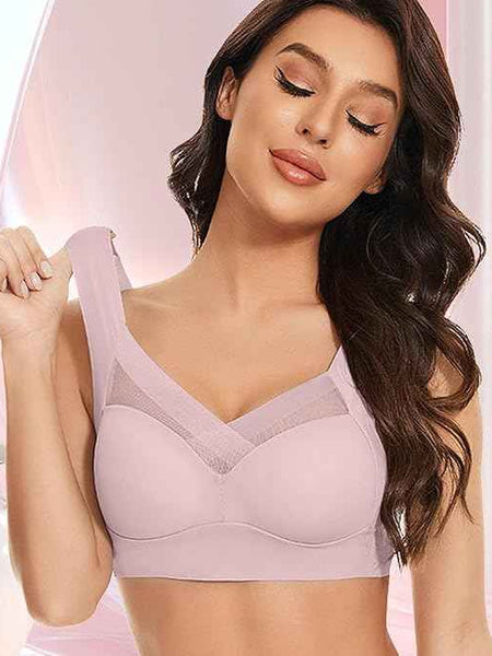 Women Wirefree Comfortable Padded Lift Push Up Thin Soft Sexy Back Smoothing Everyday Pullover Bras