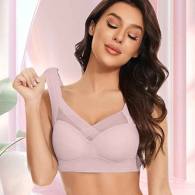 Women Wirefree Comfortable Padded Lift Push Up Thin Soft Sexy Back Smoothing Everyday Pullover Bras