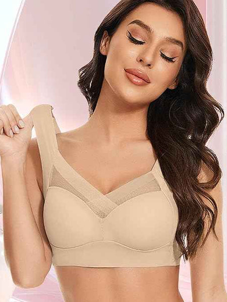 Women Wirefree Comfortable Padded Lift Push Up Thin Soft Sexy Back Smoothing Everyday Pullover Bras