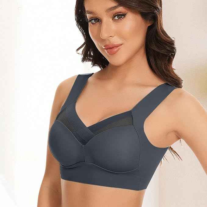 Women Wirefree Comfortable Padded Lift Push Up Thin Soft Sexy Back Smoothing Everyday Pullover Bras