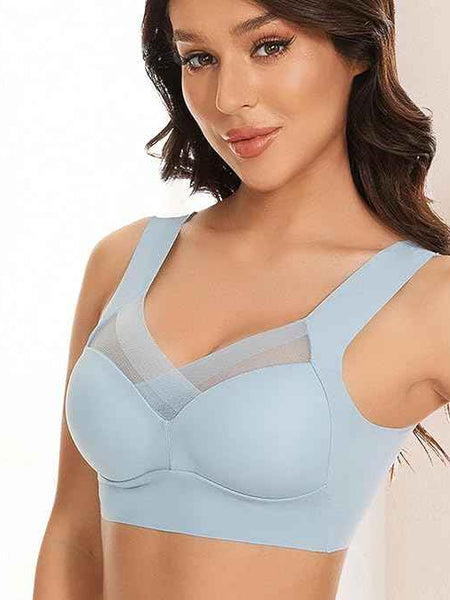 Women Wirefree Comfortable Padded Lift Push Up Thin Soft Sexy Back Smoothing Everyday Pullover Bras