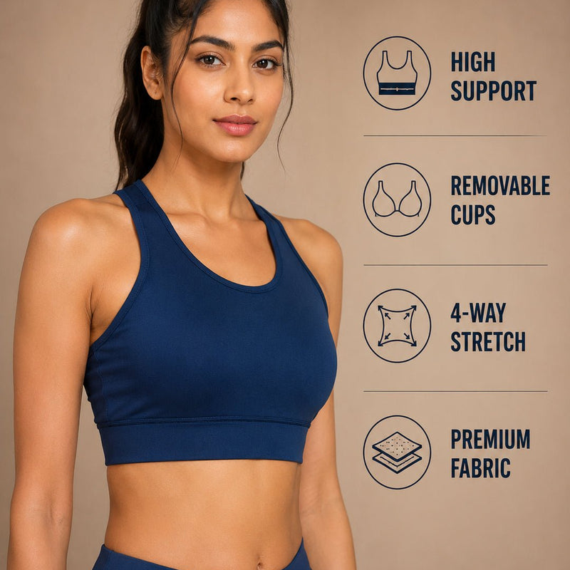 Solid Padded Sports Bra