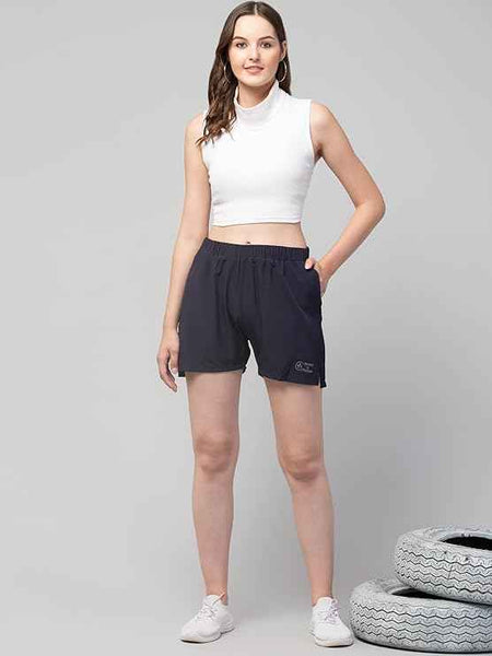 Brachy Sports Shorts for Women Running Gym Workout – Dry Fit Quick Dry Double Layer Inner Compression with Pockets | Breathable Lightweight Athletic Wear Above Knee