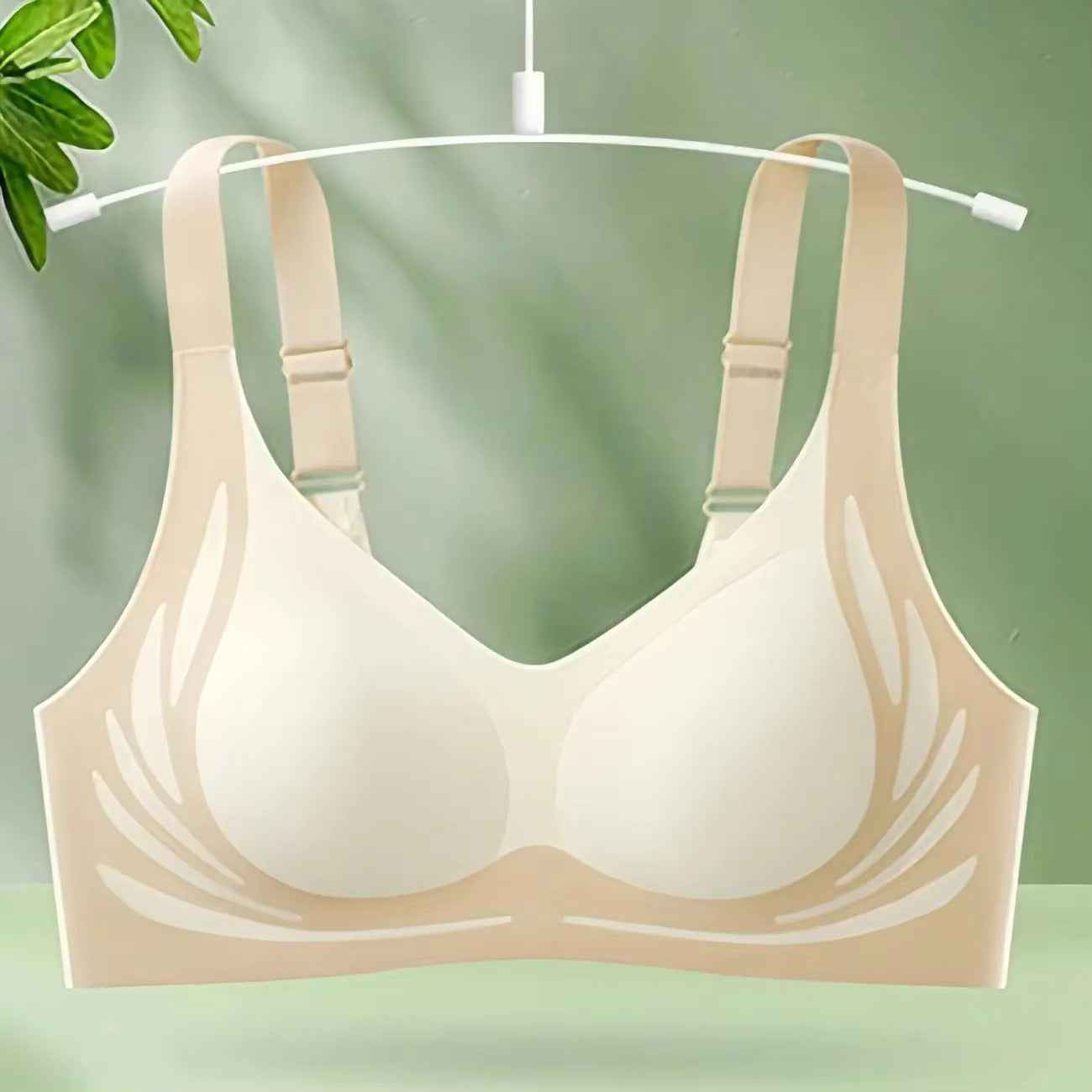 Plus Size Skin Padded Light Support Wireless Bra, Seamless Soft Bralette, for Sleep, Yoga and Everyday