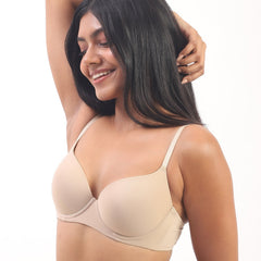 Nina- Padded Underwired T-shirt Bra in Beige