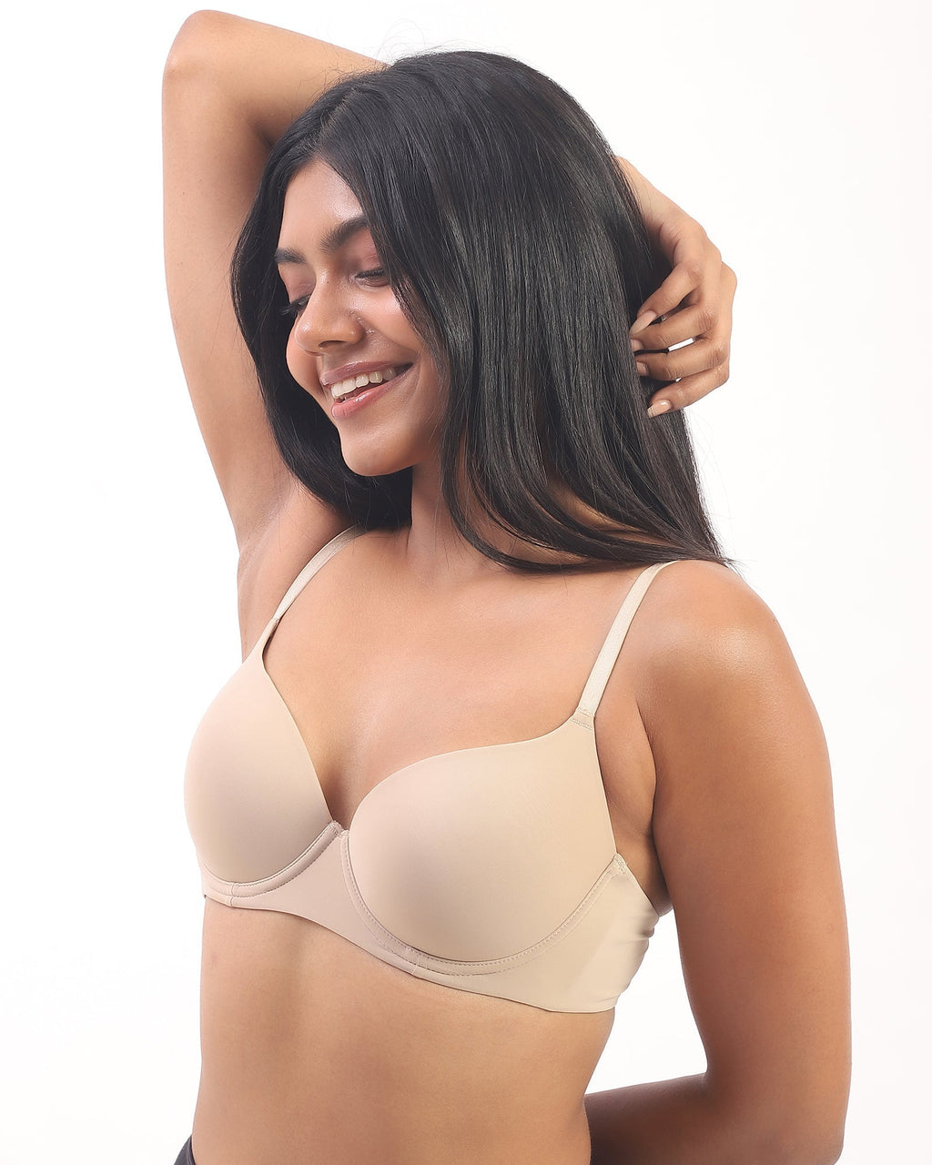 Nina- Padded Underwired T-shirt Bra in Beige