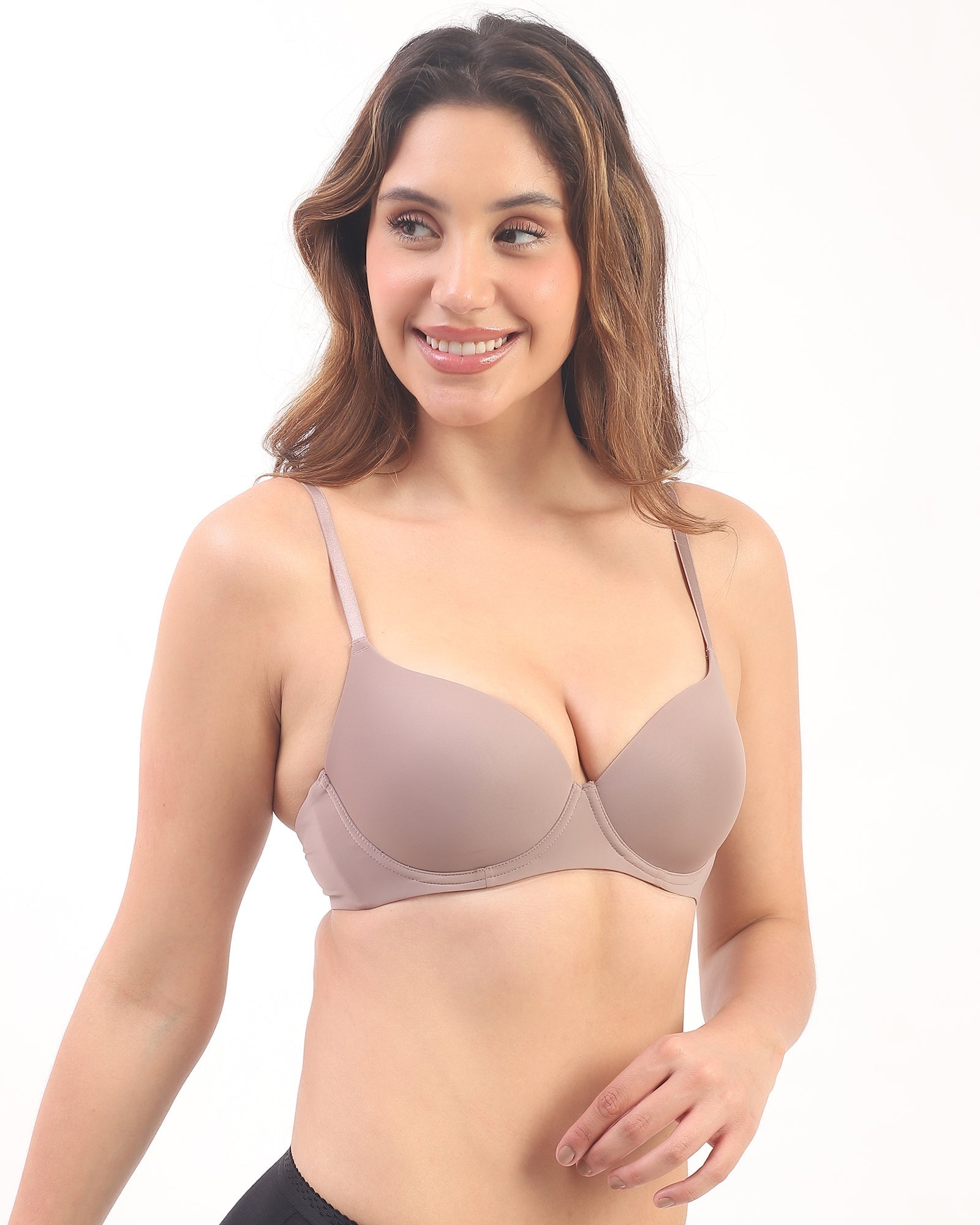 Nina – Padded Underwired T-shirt Bra in Mauve