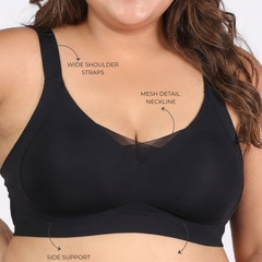 Nora – Wireless Black Bra for Everyday Support