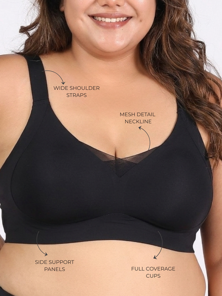 Nora – Wireless Black Bra for Everyday Support