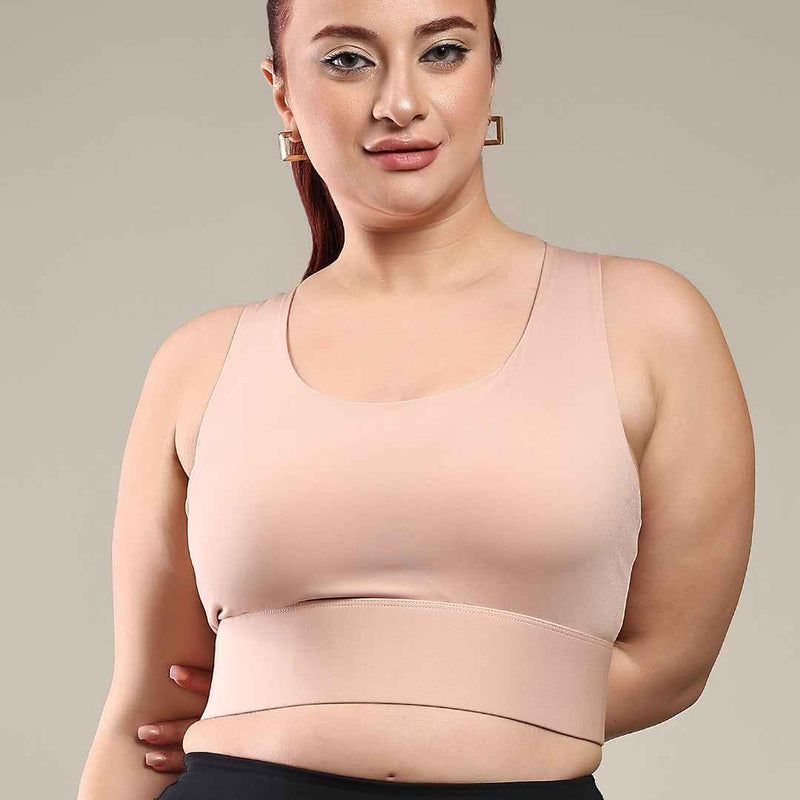 Brachy Women Plus Size Full Coverage Padded Rapid-Dry High Impact Styled Back Hook Workout Bra.