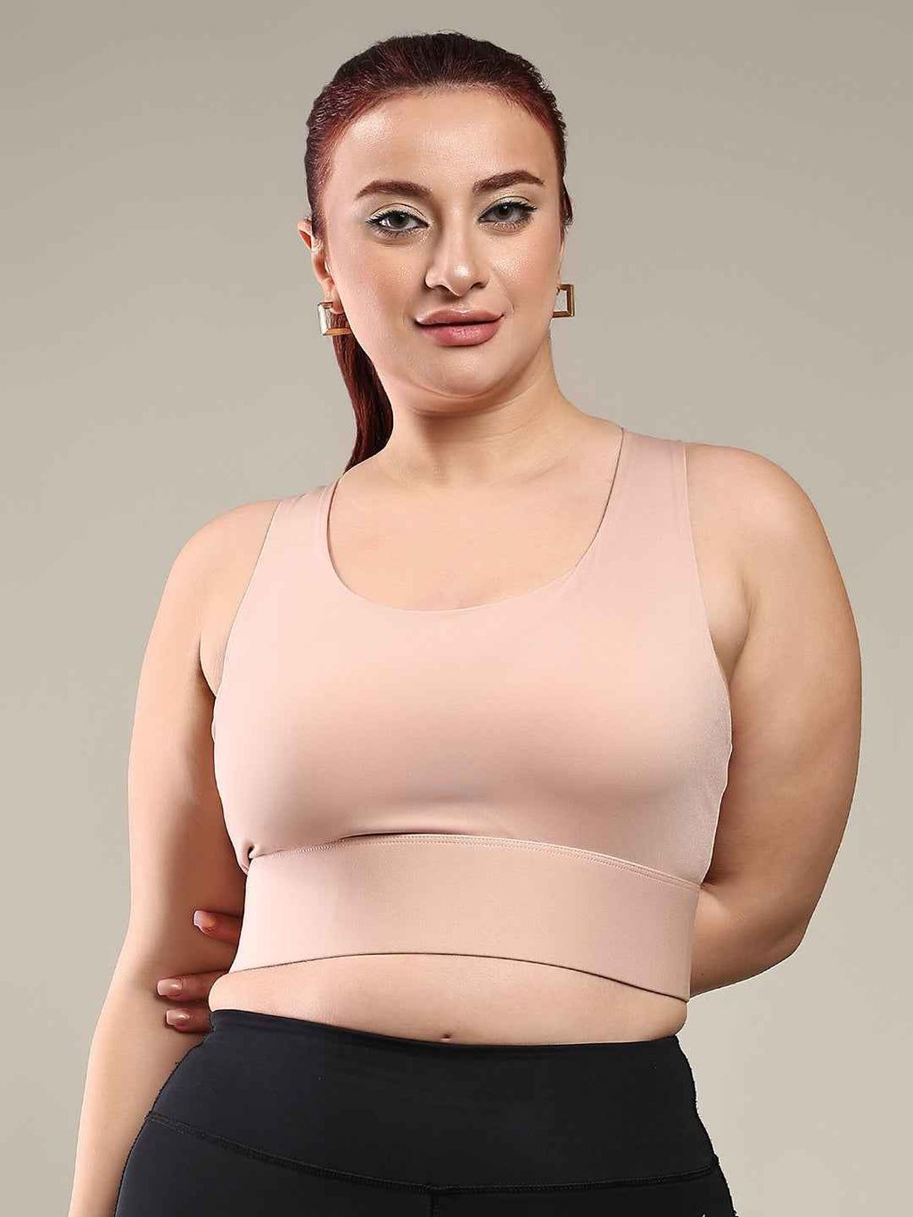 Brachy Women Plus Size Full Coverage Padded Rapid-Dry High Impact Styled Back Hook Workout Bra.
