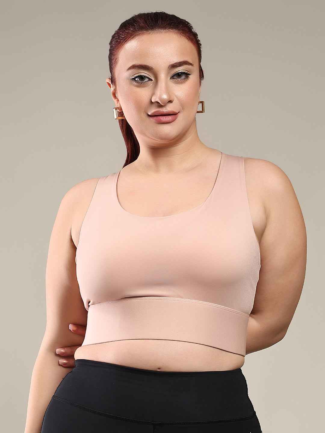 Brachy Women Plus Size Full Coverage Padded Rapid-Dry High Impact Styled Back Hook Workout Bra.