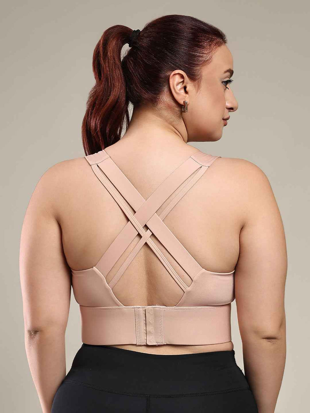 Brachy Women Plus Size Full Coverage Padded Rapid-Dry High Impact Styled Back Hook Workout Bra.