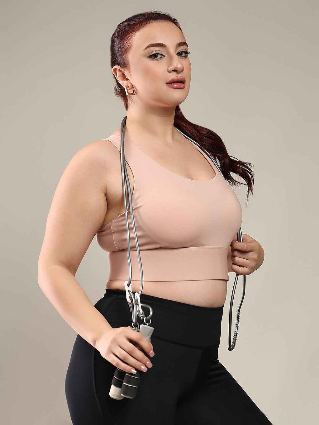 Brachy Women Plus Size Full Coverage Padded Rapid-Dry High Impact Styled Back Hook Workout Bra.