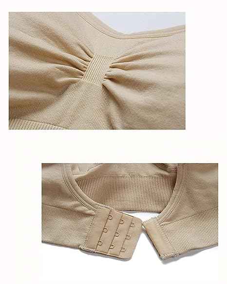 Women Organic Antimicrobial Soft Feeding Full Bust Seamless Nursing, Breastfeeding Maternity Bra with Remove Pads Pack of 3