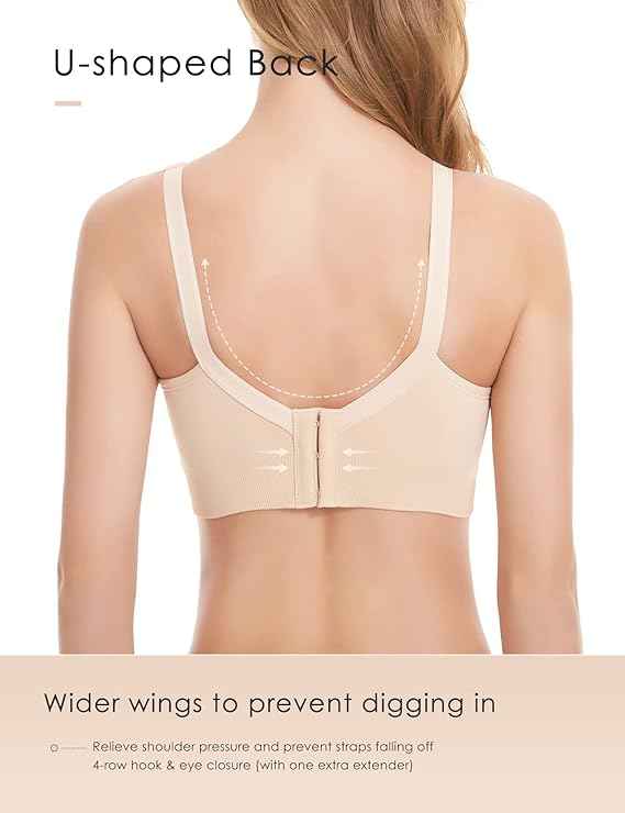 Women Organic Antimicrobial Soft Feeding Full Bust Seamless Nursing, Breastfeeding Maternity Bra with Remove Pads Pack of 3