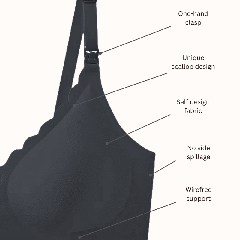 MamaEase Seamless Wirefree Padded Nursing Bra Beige