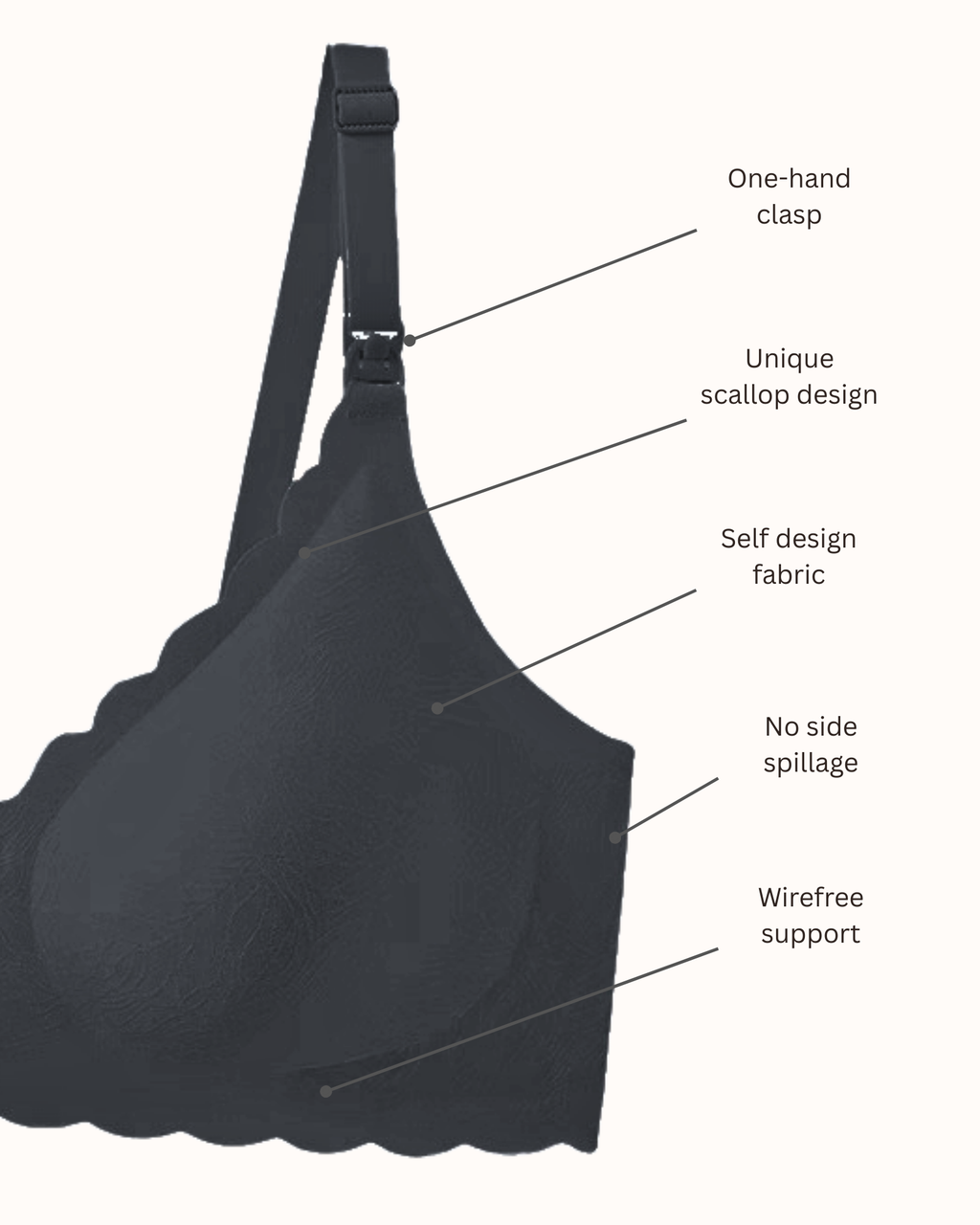 MamaEase Seamless Wirefree Padded Nursing Bra Beige
