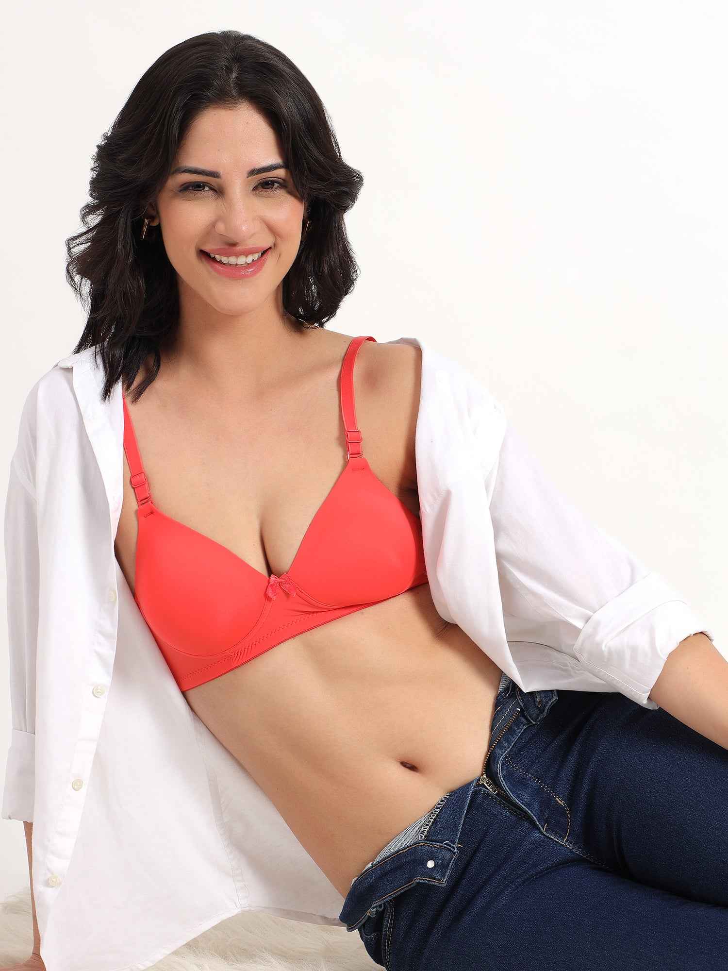 Women Magenta Plus Size Padded Comfortable High Support Big-Cup Bra