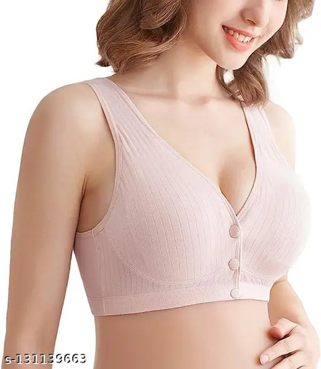 Striped Self Design Full Coverage Removable Padding Maternity Bra-All Day Comfort - Brachy