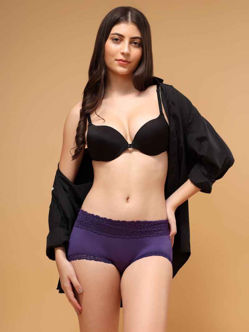 Women Lace Shape and Support Anti-Odour Hipster Briefs