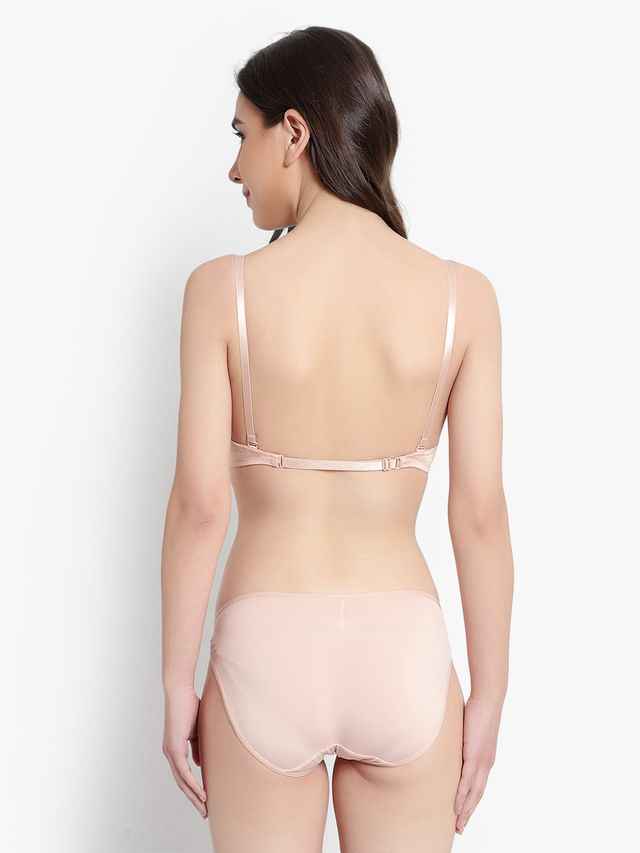 Women Beige Solid Perfect Front Closure Lingerie