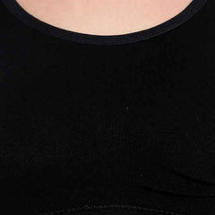Black Solid Non-Wired Lightly Padded Sports Bra