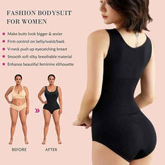 Women Black Cotton Lycra Full Body Tummy Tucker Shaper Shapewear