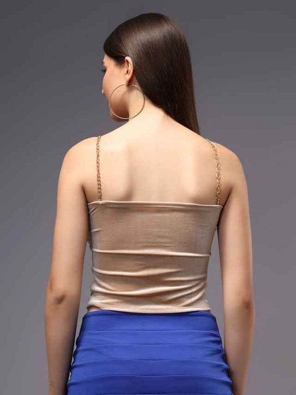 Solid Shoulder Straps Crop Top