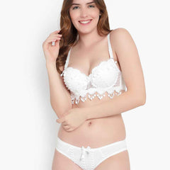 Lace-Designed Heavily-Padded Lingerie Set
