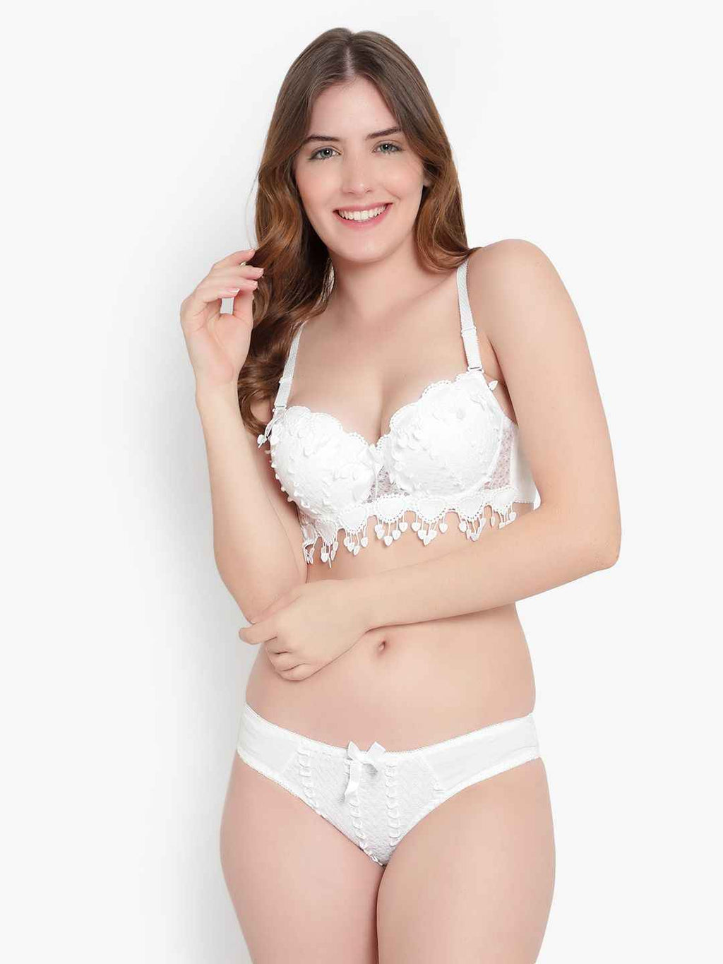 Lace-Designed Heavily-Padded Lingerie Set