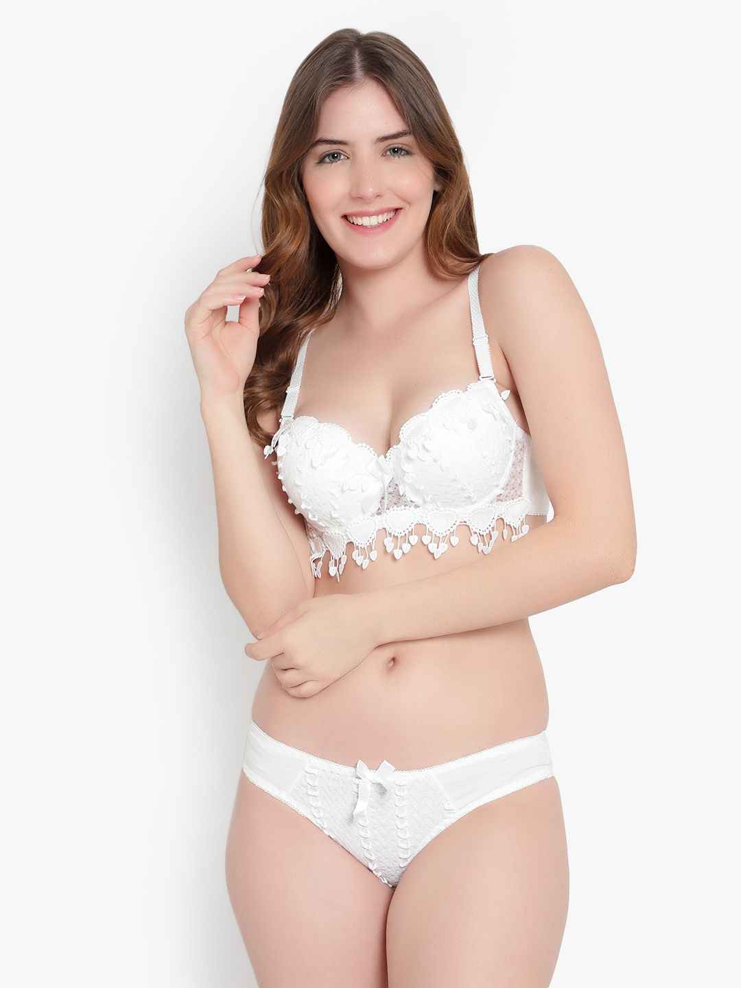 Lace-Designed Heavily-Padded Lingerie Set