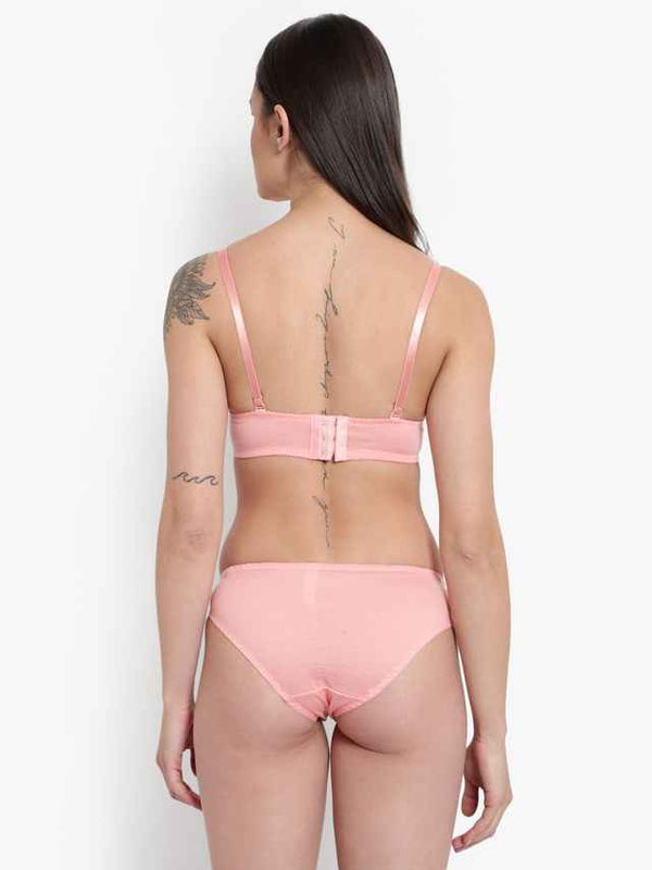 Lace-Designed Heavily-Padded Lingerie Set