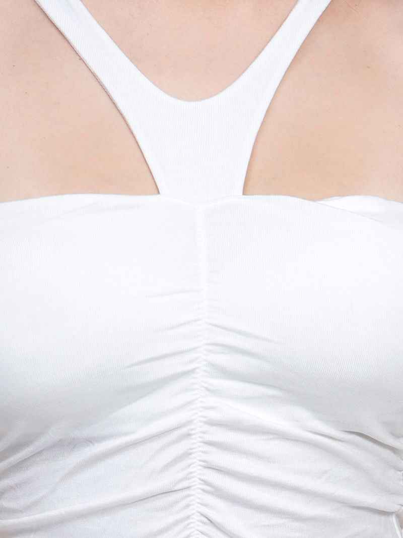 Sleeveless Ruched Fitted Top