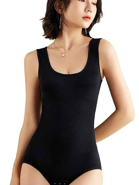 Women Black Cotton Lycra Full Body Tummy Tucker Shaper Shapewear