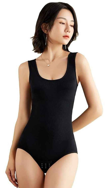 Women Black Cotton Lycra Full Body Tummy Tucker Shaper Shapewear