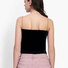 Cotton Velvet Tube Crop Top