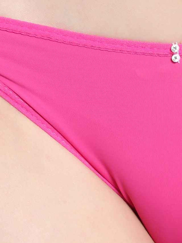 Women Pink Solid Perfect Front Closure Lingerie Set