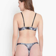 Printed Heavily Padded Lingerie Set