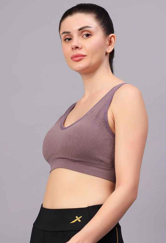 Full Coverage Removable Padding Workout Bra With All Day Comfort