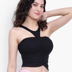 Sleeveless Ruched Fitted Top