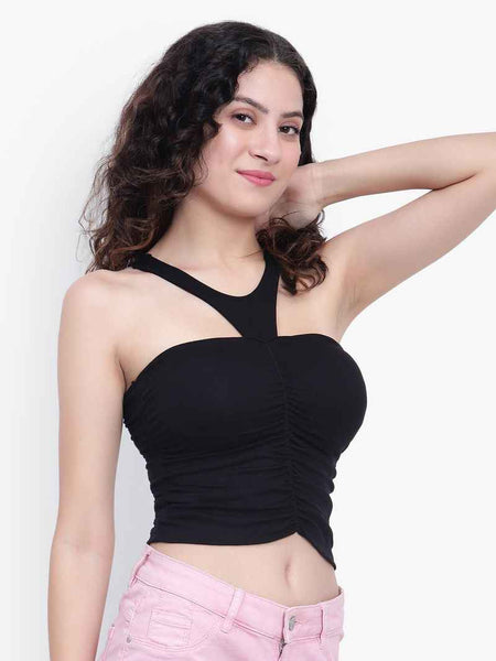 Sleeveless Ruched Fitted Top