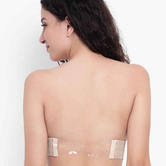 Nude Women Underwired Heavily Padded Bandeau Backless Bra