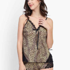Tiger Print Net Night Wear Sets For Women