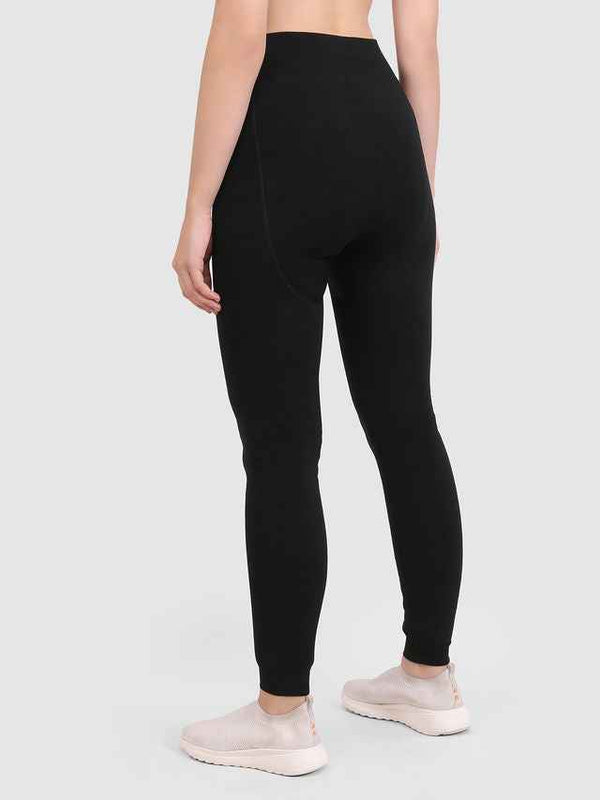 Slim Fit Black Thick Warm High Waisted Premium Fleece Lined Thermal Leggings for Women