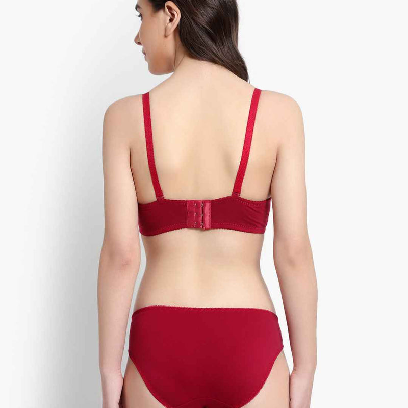 Lace-Designed Heavily-Padded Lingerie Set