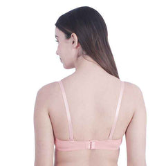 Women Peach & White Floral Underwired Lightly Padded Pushup T-Shirt Bra