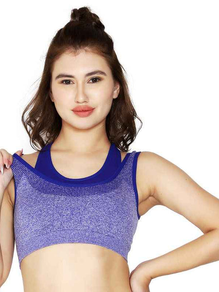 Full Coverage Removable Padding Non-Wired Styled Back Workout Bra- All Day Comfort