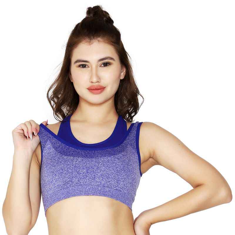 Full Coverage Removable Padding Non-Wired Styled Back Workout Bra- All Day Comfort