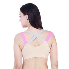 Beige Solid Non-Wired Lightly Padded Sports Bra